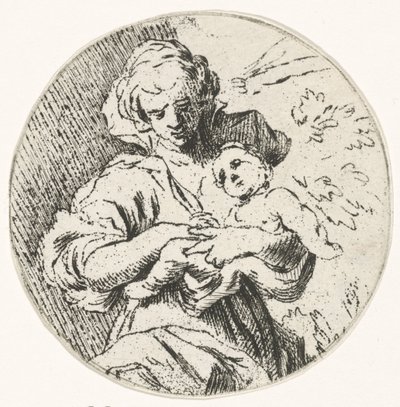 Kvinne med barn i armene av Caspar Jacobsz. Philips