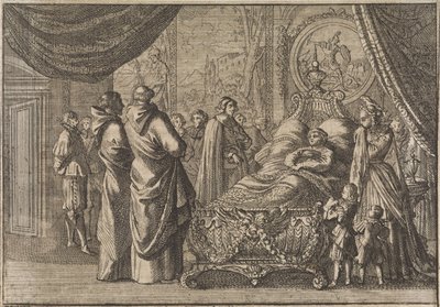 Ludvig XIIIs dødsleie, 1643 av Caspar Luyken (attributed to)