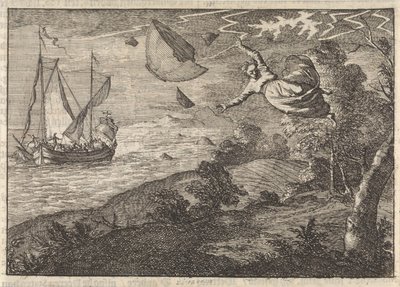 Sterke vinder på kysten av Malmö, 1679 av Caspar Luyken