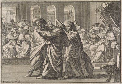 Under valget av Urban VIII, kolliderte kardinal Borja og kardinal Antonio Barberini, 1632 av Caspar Luyken