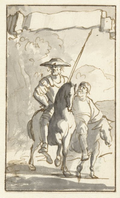 Titteltrykk av Don Quijote Design for det femte bindet av Histoire de l