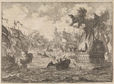 Sjøslaget ved Cape La Hogue, 1692 av Caspar Luyken