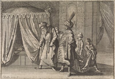 Sykeseng til Pashas kone, 1639 av Caspar Luyken