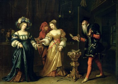 En maskert joker, 1668 av Caspar Netscher
