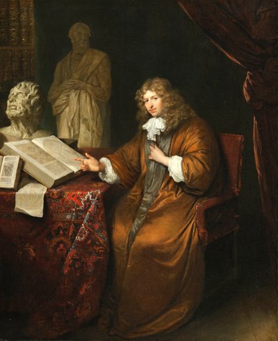 ""Portrett av Abraham van Lennep (1627-1678)"" (Portrett av samleren Abraham van Lennep) Peinture de Caspar Netscher (1639-1684) av Caspar Netscher