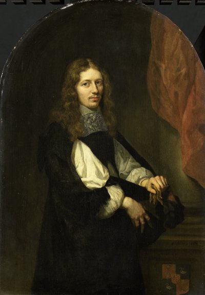 Portrett av Pieter de Graeff (1638-1707), herre over Zuid-Polsbroek, Purmerland og Ilpendam. rådmann i Amsterdam av Caspar Netscher