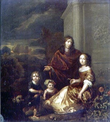 Kunstnerens familie av Caspar Netscher