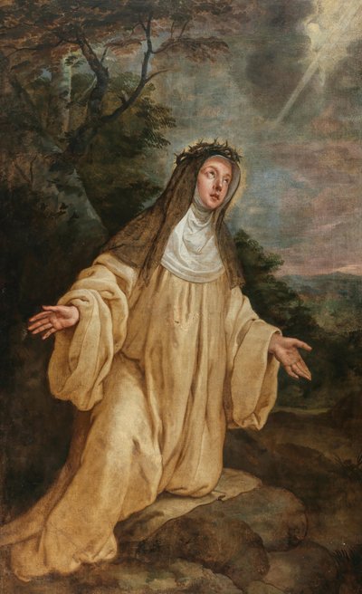 Den hellige Katarina av Siena. av Caspar de Crayer