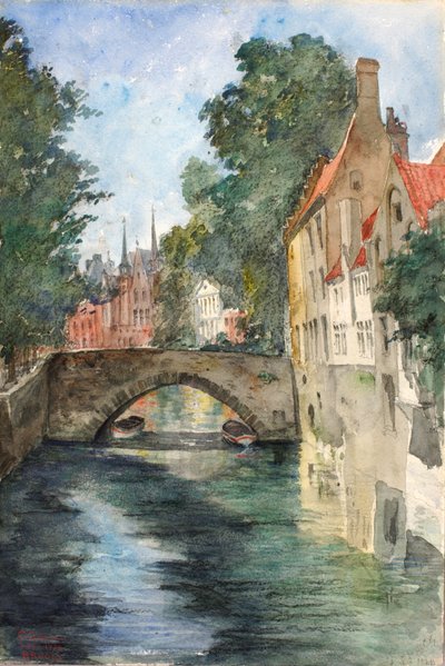 På kanalen, Brugge, 1928. av Cass Gilbert