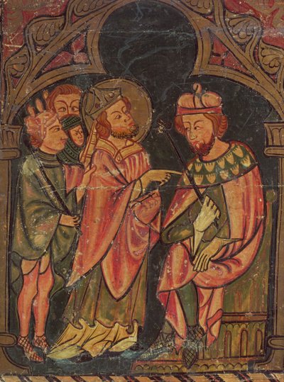 St. Cyprian (ca. 200-258) Biskop av Kartago brakt for keiser Valerian (r.253-60) 1300-25 av Catalan School