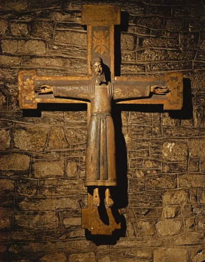 Kristus på korset, fullt påkledd av Catalonian School