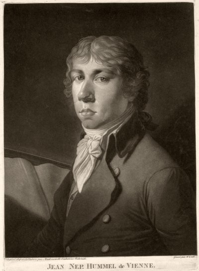 Johann Nepomuk Hummel (1778-1837) gravert av Wrenck av Catharina Escherich
