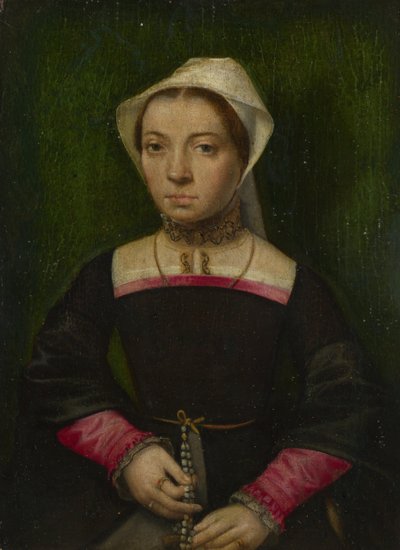 En dame med en rosenkrans, ca. 1550 av Catharina van Hemessen