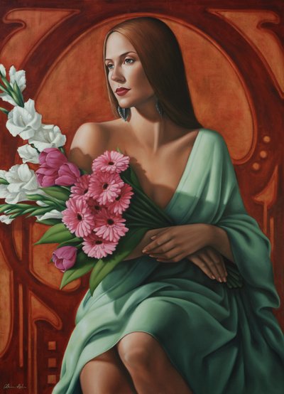 Grace (olje på lin) av Catherine Abel