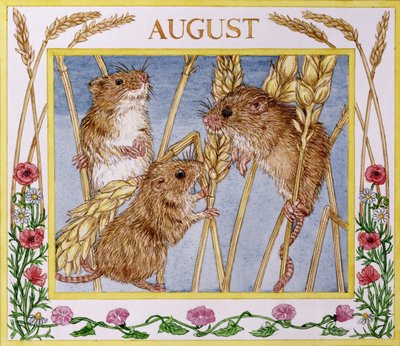 august (wc på papir) av Catherine Bradbury