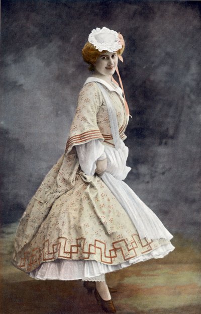 Den franske komikeren Jeanne Saulier som Arlette i operetten "Die Fledermaus" (Flagermusen) i Paris, foto av Cautin og Berger fra den franske avisen "Le Theatre" mai 1904 av Cautin and Berger