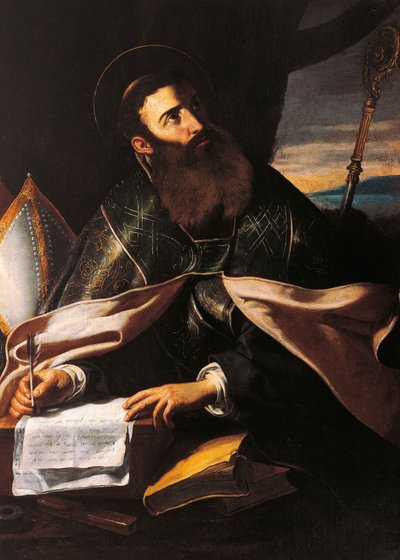 Portrett av St. Augustine av Hippo (olje på lerret) av Cecco de Caravaggio