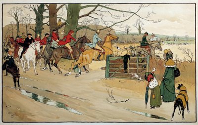 Gravering av Cecil Aldin (1870 -?), england. Coll. Del av Cecil Charles Windsor Aldin