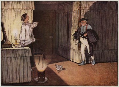 Illustrasjon for The Pickwick Papers av Cecil Aldin (litho-farge) av Cecil Charles Windsor Aldin