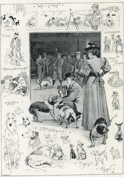 Kennelklubbens utstilling av hunder på Crystal Palace av Cecil Charles Windsor Aldin