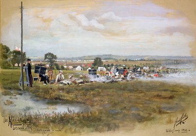 The Albert - Second Stage, 1000 yards, Bisley Camp, 1893 (wc og gouache på papir) av Cecil Cutler