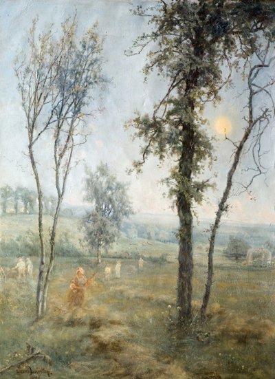 Haymaking By Moonlight, 1876. av Cecil Gordon Lawson