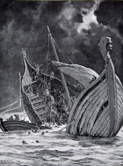 Tapet av det hvite skipet i 1120, illustrasjon fra 