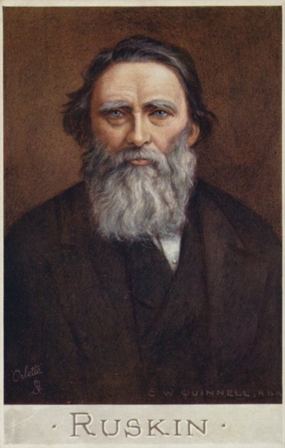 John Ruskin (1819-1900), engelsk forfatter, kunstkritiker, kunstner og samfunnstenker av Cecil Watson Quinnell
