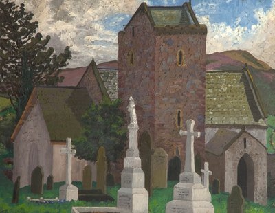 Llangenith Church, Sør-Wales, ca. 1930 (olje på lerret) av Cedric Morris