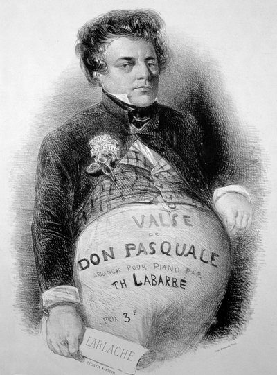 LABLACHE, Luigi (1794-1858) Italiensk bass i rollen som Don Pasquale fra Donizetti av Celestin Francois (after) Nanteuil