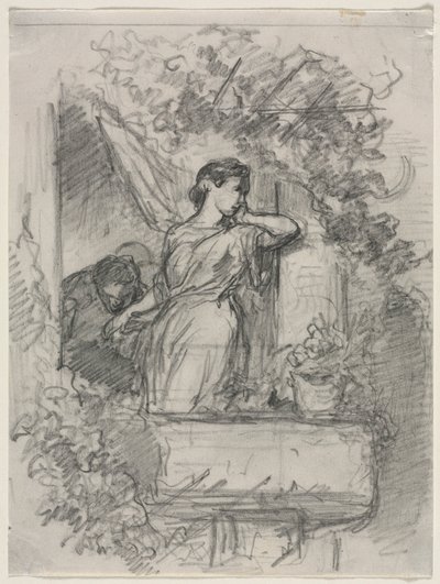 På balkongen. av Celestin Francois Nanteuil
