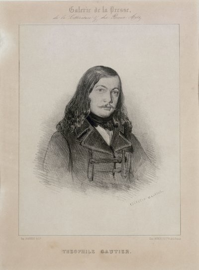 Portrett av poeten Théophile Gautier 1811-1872. av Celestin Francois Nanteuil
