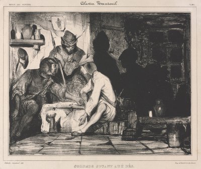 Soldater som spiller terninger, 1900-tallet. av Celestin Francois Nanteuil