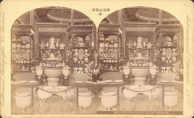 Utsikt over den kinesiske domstolen, hovedbygningen, Centennial Exhibition, Philadelphia av Centennial Photographic Co.