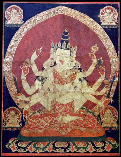 Guhyasamaja Akshobhyavajra Tanaka, 1600-tallet. av Central Asian Art.