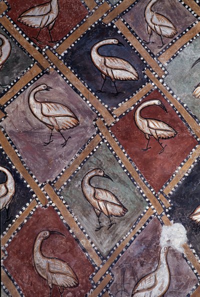 Fugler, detaljer (fresco av Central Italian School