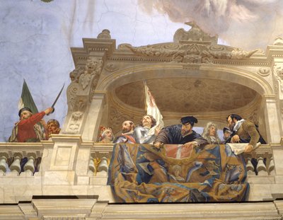 Ettore, Andrea Doria, F. Ferrucci, M. Colonna og Doge Morosini (detalj 3433390) av Cesare Mariani
