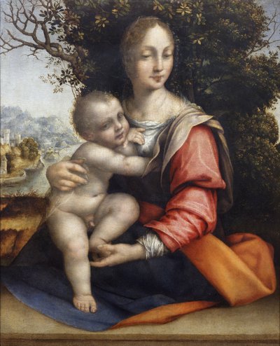 Madonna og barn (Vår Frue av treet) av Cesare da Sesto