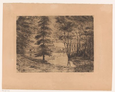 Utsikt over Ghlin. Slott av Ch. Perrin (signed by artist)