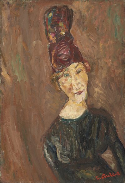 Kvinnen med den store hatten, ca 1919 av Chaim Soutine