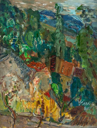 Bybilde med sypresser, Sør-Frankrike, 1920-1930-tallet. av Chaim Soutine