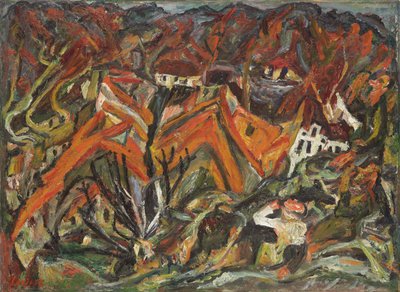 Utsikt over landsbyen; Utsikt over landsbyen, 1921-1922 av Chaim Soutine