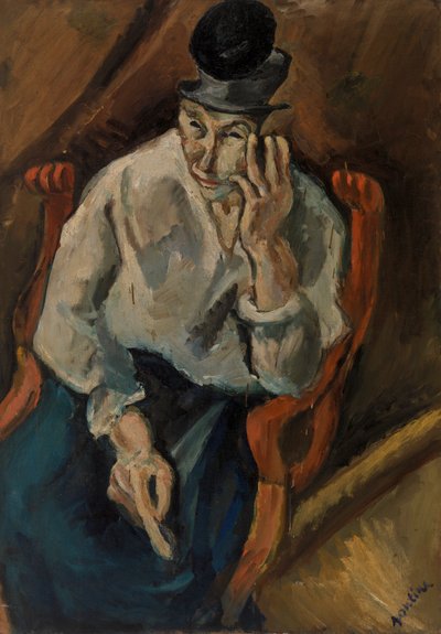 Kvinne sitter i lenestol av Chaim Soutine