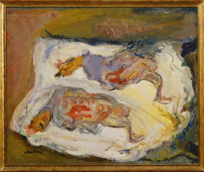 To kyllinger på en hvit klut av Chaim Soutine