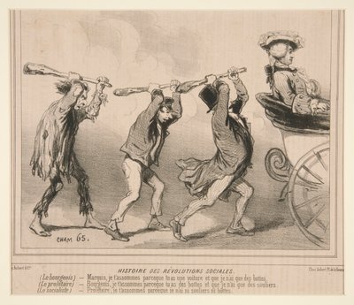 Historie om sosiale revolusjoner, fra Le Charivari av Cham