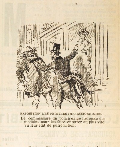 Politikommissæren krever adressen til modellene for å få dem begravet..., 1877. av Cham