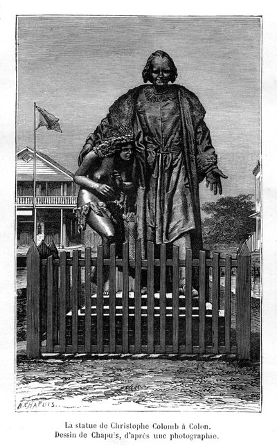 Christopher Columbus-statuen, Colón, Panama, 1800-tallet av Chapuis