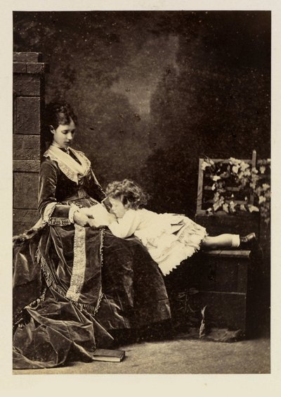 Marie Fedorovna (Dagmar av Danmark) (1847-1928) og hennes sønn Tsarevich Nicolas Aleksandrovich (Nicholas II) av Charles Bergamasco