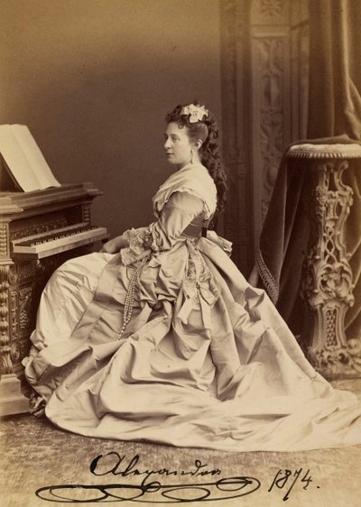 Portrett av storhertuginne Alexandra Iosifovna av Sachsen-Altenburg (1830-1911) av Charles Bergamasco