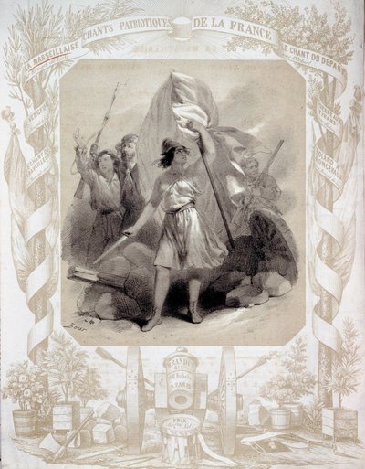 Allegori til de patriotiske sangene i Frankrike. Tegning av Bour (1800-tallet). Paris, B.N. av Charles (after) Bour